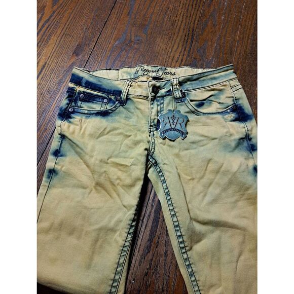 New Size 9/29 Request Jeans Yellow Blue Streetwear Denim Blue Jeans Pockets NWT - Picture 2 of 5